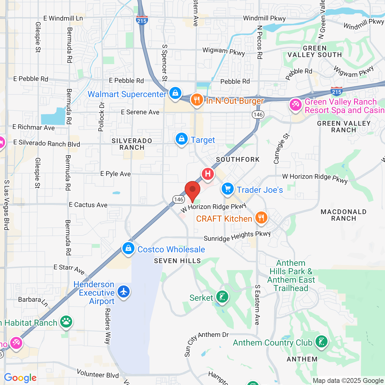 Google map image of our location in 2990 W Horizon Ridge Pkwy #100 Henderson, NV
